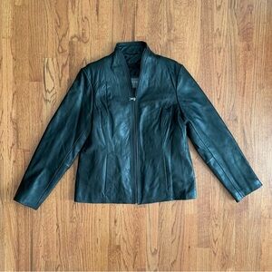 Desert Well black leather jacket zip up size L